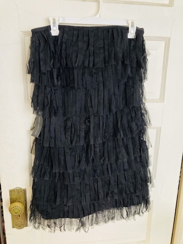 Robe Noire Sans Bretelles En Soie Ann Taylor – Taille 0 – Neuve Avec étiquettes