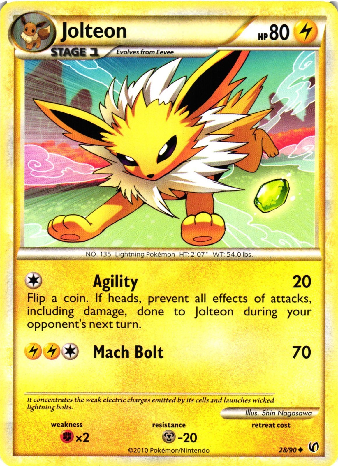 Pokemon TCG Jolteon Uncommon Undaunted 28/90 NM