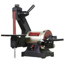 1x30 Inch Bench Belt Sander with 5 Inch Disc with Wrench Storage and Easy Bel...