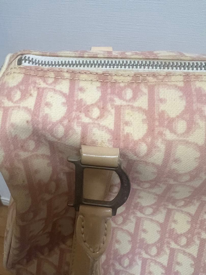 Christian Dior Mini Boston Bag Canvas Leather Pink Trotter Women's Authentic thumbnail 17