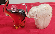Murano Italian Art Glass Elephants  Gold colored