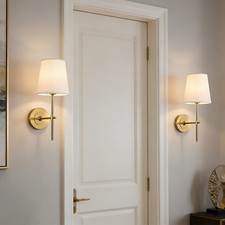 Wall Sconce with Linen Shade Creative Hardwire Wall Light for Bedroom Hallway UK