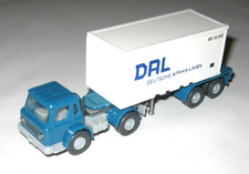 Wiking H0 (L9) LKW Sattelschlepper 1x kleiner Container "DAL" blau weiß