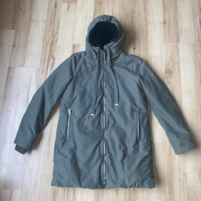 Zara Outerwear Womens Olive Green Faux Fur Lined Hooded Parka Jacket Size Small