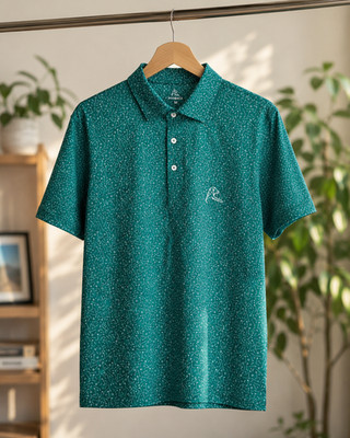  Rhoback Men's The Mulligan Polo Fairway Green Stretch Moisture Wicking Shirt