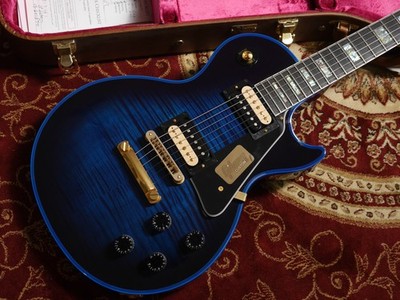 ギター Gibson Les Paul Customshop Blue Widow Gibson Custom Shop Made 2 Measure Les Paul Custom Figured Blue
