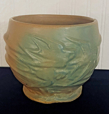 Vtg 1930 McCoy Art Pottery Swallows In Flight 7'' Jardiniere Flower Pot Planter