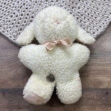 Vintage Eden Windup Musical Sheep Plush Cream Sherpa Lovey 9" Stuffed Animal