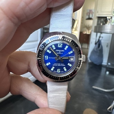 Cordura Vintage Sea Gull Diver Automatic Ladies Watch With Blue Dial