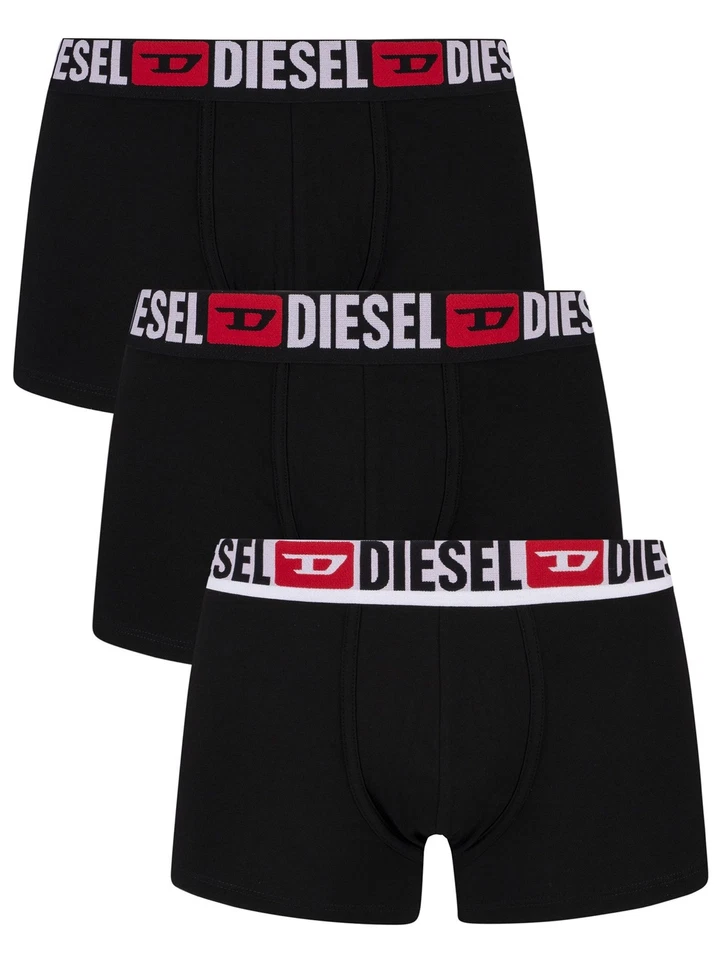 Diesel Men's 3 Pack Damien Trunks, Black