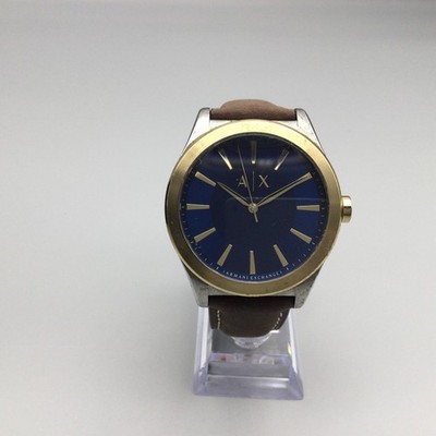 Armani Exchange Watch Men AX2334 44mm Gold Silver Tone Blue Dial