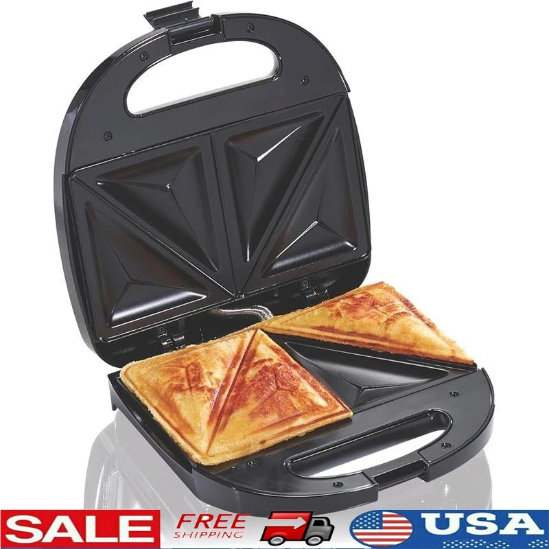 Electric Sealed Sandwich Maker Grill W/ PFAS-Free Nonstick Plates Easy To Store