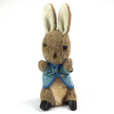 Vintage Peter Rabbit 13  Plush Beatrix Potter Velvet Jacket Slippers Eden USA