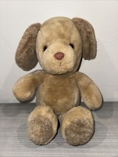 Vintage 16  Russ Berrie Dunhill Puppy Dog "Soft N Suede" Plush Tan Brown Rare 
