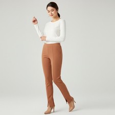 SHEIN SXY Knit Leggings Sz XS/Brown/Pullon Elstic Waist/Accent Seams/Split Cuffs