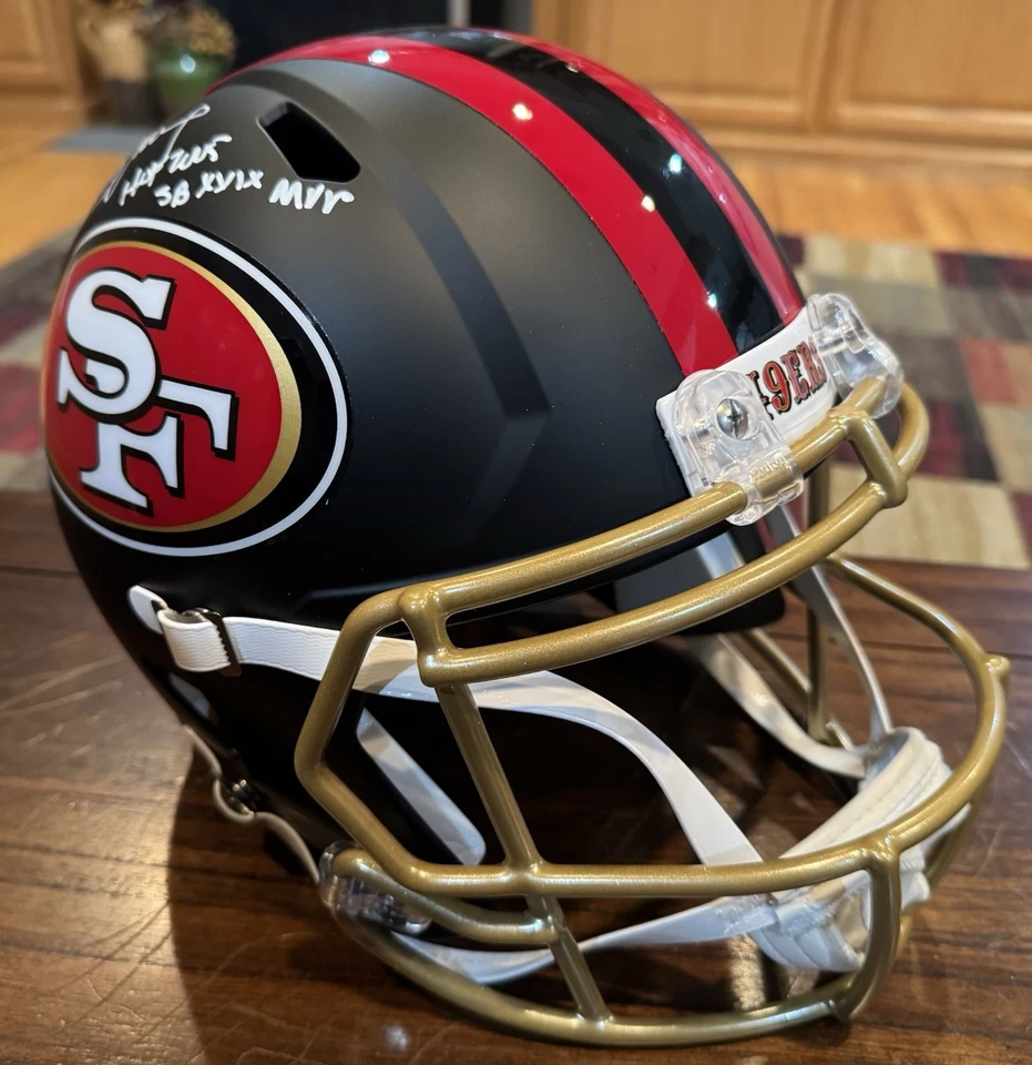 Casco Steve Young Autografiado SF 49ers Rivalry Tamaño Completo Salón 05 SB MVP Radtke Foto 4 de 4
