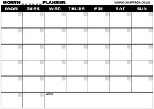Image of Monthly Planner Undated | A4 A3 A2 | Matte Gloss Laminated | Landscape DS1