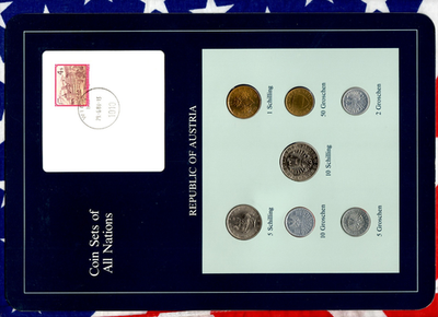 banknotes of all nations世界各国紙幣8枚セット Coin Sets of All Nations Austria UNC 1986-1988 1 Schilling 1986 10