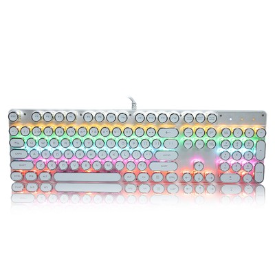 900 5 White Mechanical Keyboard With Retro Round Cap Computer Parts TOS