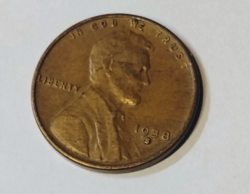 1938 S Lincoln Cent, Penny, Fine Condition