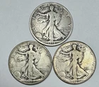 1918-S, 1920-P and 1920-D Walking Liberty 50c SIlver Half Dollars Lot of3