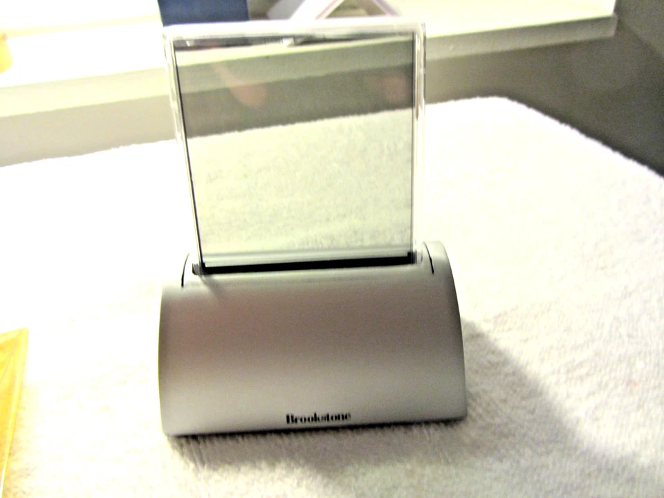 NEW Brookstone Touchscreen Die-Cast Silver Clock New in the Box - Image 2 of 4