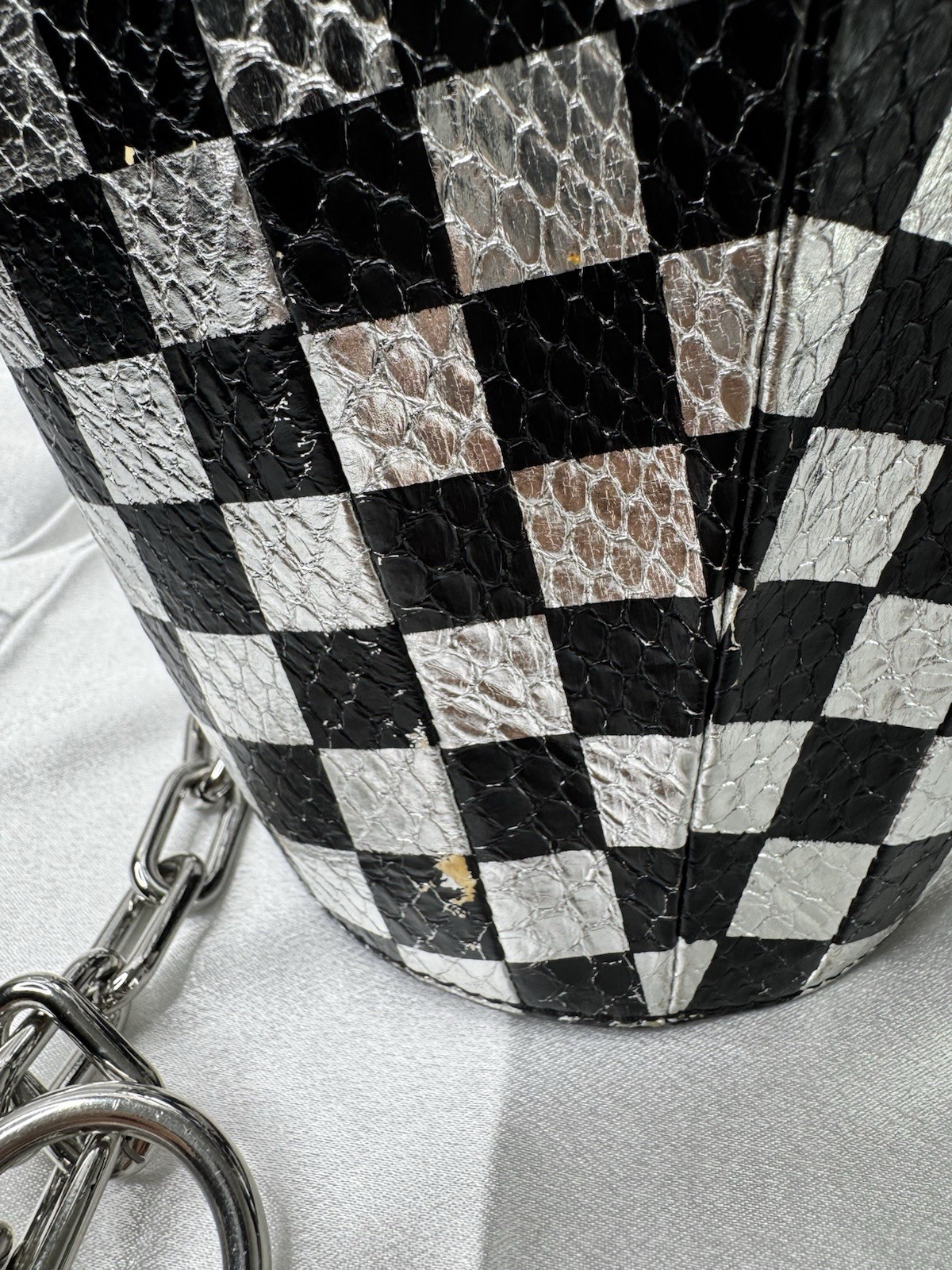 Authentic Alexander Wang Roxy Metallic Checkboard… - image 7