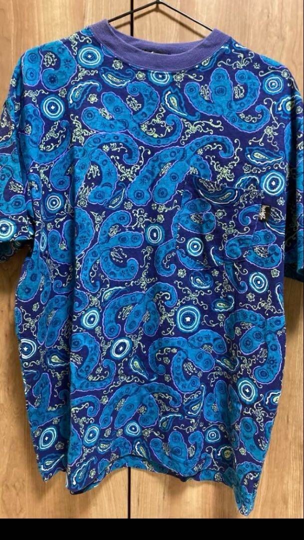 Vintage Stussy All Over Print Pocket Tee Black Tag NWT