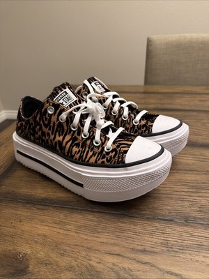 Converse Chuck Taylor Lift Double Stack Low 9 Women s Leopard A16405C ..S10