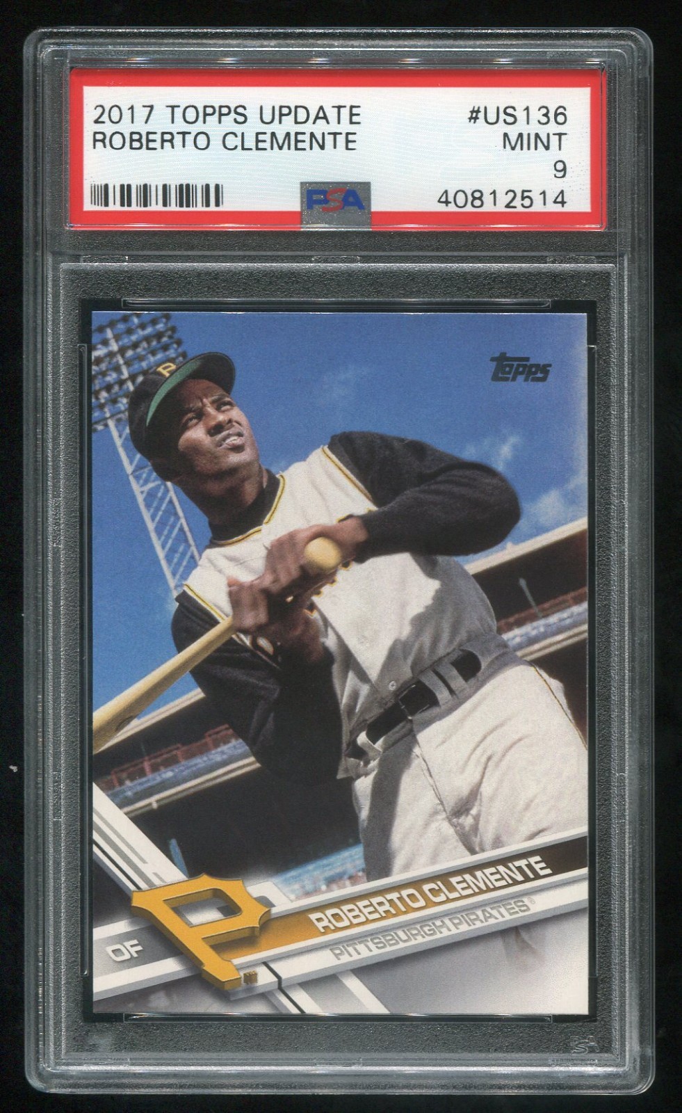 2017 TOPPS UPDATE US136 SHORT PRINT VARIATION ROBERTO CLEMENTE PSA 9 (40812514)