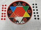 VINTAGE OHIO ART CHINESE CHECKERS WITH GLASS MARBLES AND CHECKERS