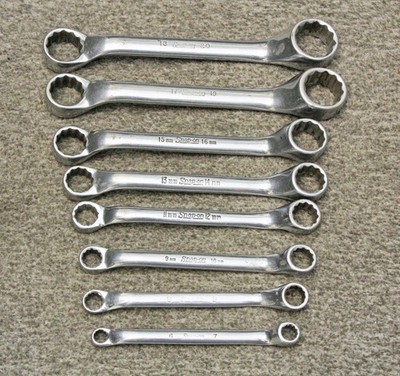 Snap on XSM608 8 pc 12-Point METRIC Short 10° Offset Box Wrench Set 6 - 20mm