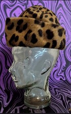Vintage 50s 60s JOHN WANAMAKER Leopard Print Pillbox Hat