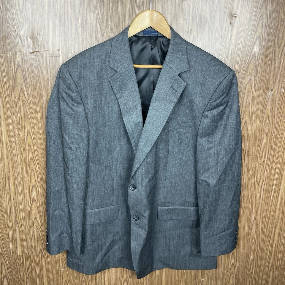 Stafford 2 Piece Suit Mens 46R 42x28 Gray Multicolor Polyester Rayon Two Buttons - Image 3 of 4