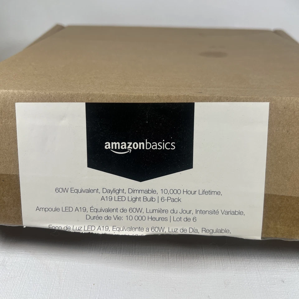 Amazon Basics LED A19 Light Bulb 60W Equivalent Daylight FG-03443 Dimmable 6PK - Image 3 of 4