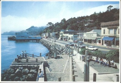 Vintage Sausalito Kalifornien Postkarte am Wasser eleganter Minidruck ME22
