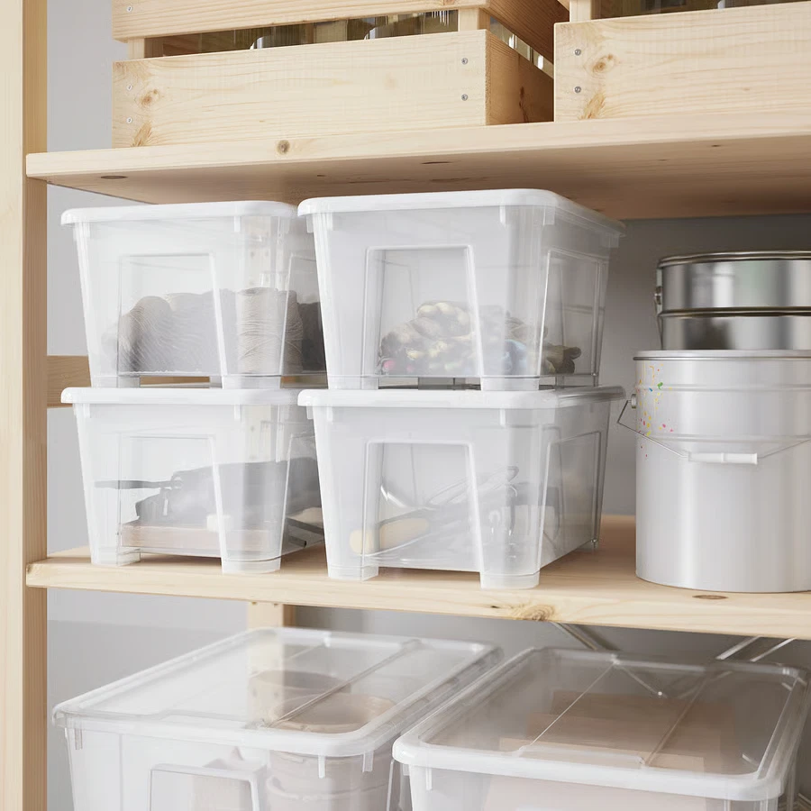 2X IKEA SAMLA Clear Storage Box with Lid 169oz Small Organizer 11x7¾x5½ Inches - Image 4 of 4