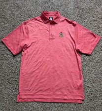 FootJoy FJ Men's Golf Polo Shirt Medium Red Heathered Embroidered Performance
