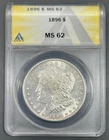 1896 ANACS MS62 Morgan Silver Dollar $1 - Lustrous