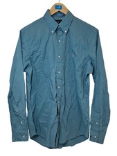 Ralph Lauren Men's Dress Shirt Blue Pink Cotton Collar Buttons Men's Size M