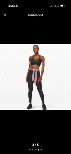 Lululemon Energy Bra 20YR Manifesto Foil Print Black Metallic Size 4 - Picture 4 of 6