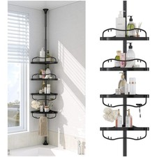 Corner Shower Caddy Tension Pole 6-Tier Rustproof Bathroom Organizer Shelves