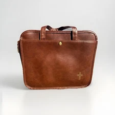 Dayspring Bible Case 12" X 10" Vegan Mahogany Brown Ready for Sunday Sermons!