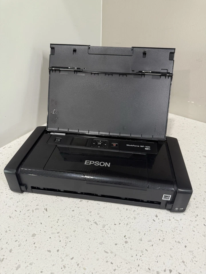 Epson WF-100 B581A Portable wireless Mobile Printer Tested No A/C  Power Adapter - Image 2 of 4