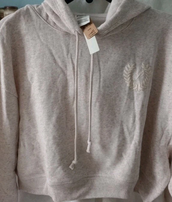 UNDERCOVER Felpa con cappuccio Victoria's Secret Everyday Fleece Cropped taglia XL Heather Avena nuova con etichette