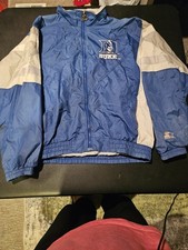 Men's Vintage 90's Starter Duke Blue Devils White Zip Windbreaker Jacket Sz M