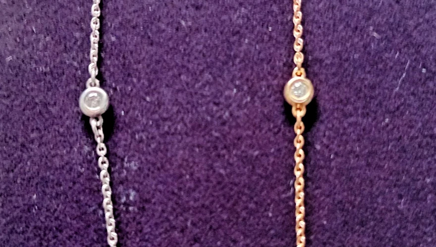 2 TIFFANY & Co. Elsa Peretti Diamond by the Yard Armbänder 1x Gold und 1x Silber - Bild 3 von 4