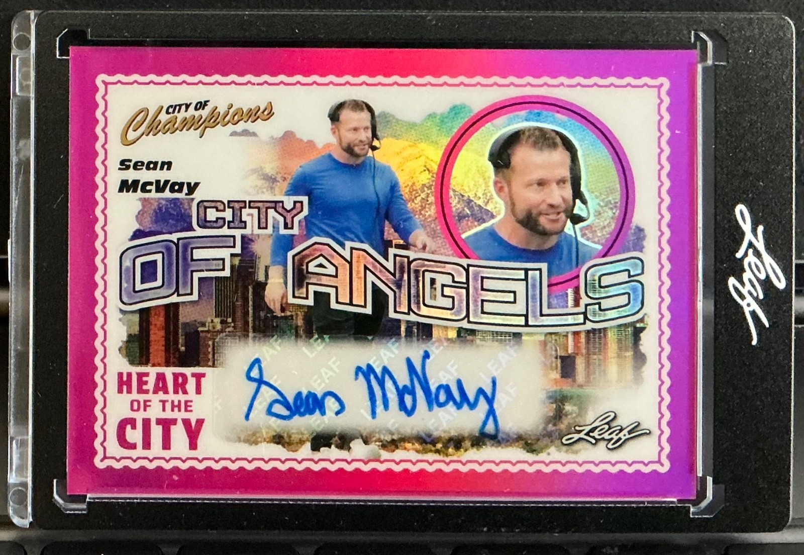 2026 Leaf City of Champions Sean McVay Auto Autograph Heart of the City #d 1/6