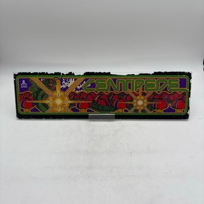 Centipede Atari Vtg 1981 Arcade Game Glass Marquee Screen Printed Orig 6.5x23.5''