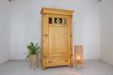 1-türiger Gründerzeit-Schrank, Weichholz von 1900 Bleiverglasung, restauriert